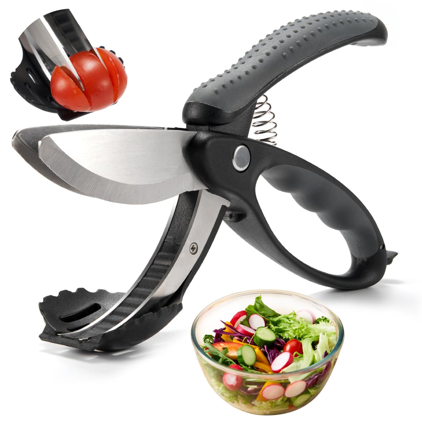 ALEXPHY Salad Scissors with Double Blades, Lettuce Chopper for Chopped Salad, Green
