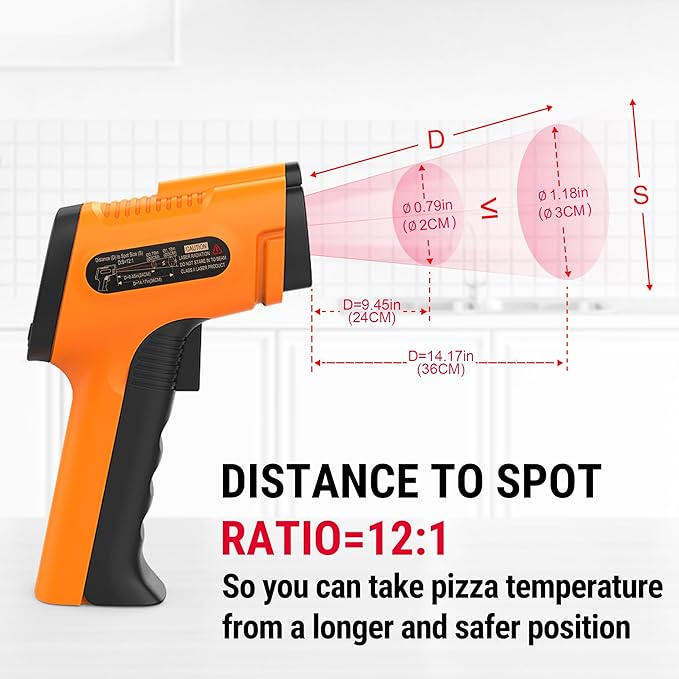 TempPro TempScan Infrared Thermometer Gun with Super Long Meat Probe