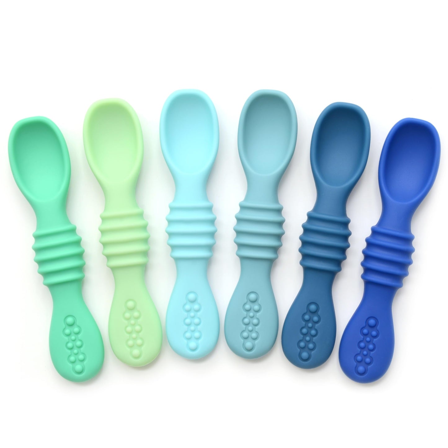 PrimaStella Silicone Chew Spoon Set for Babies and Toddlers | Safety Tested | BPA Free | Baby Spoon 6 Pack