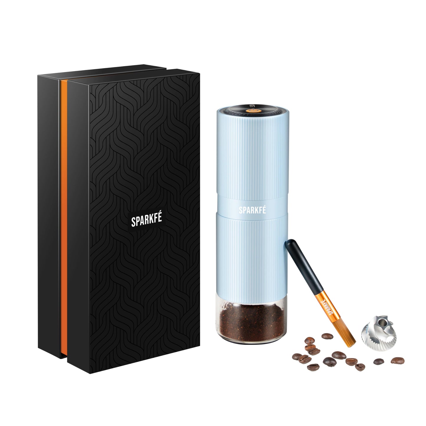 Portable Electric Coffee Grinder, Rechargeable Handheld Grinder with Stainless Steel Conical Burr, Adjustable Grind Settings, for Espresso, Moka, Pour Over, French Press, Cold Brew, Marshmallow