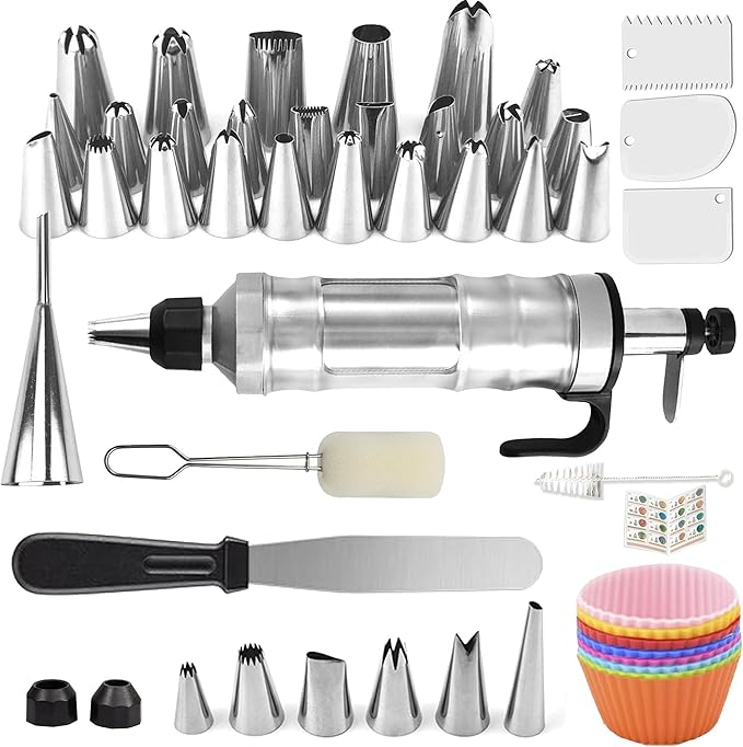 Dessert Decorating Syringe Set, Frosting Piping Kit, Pink