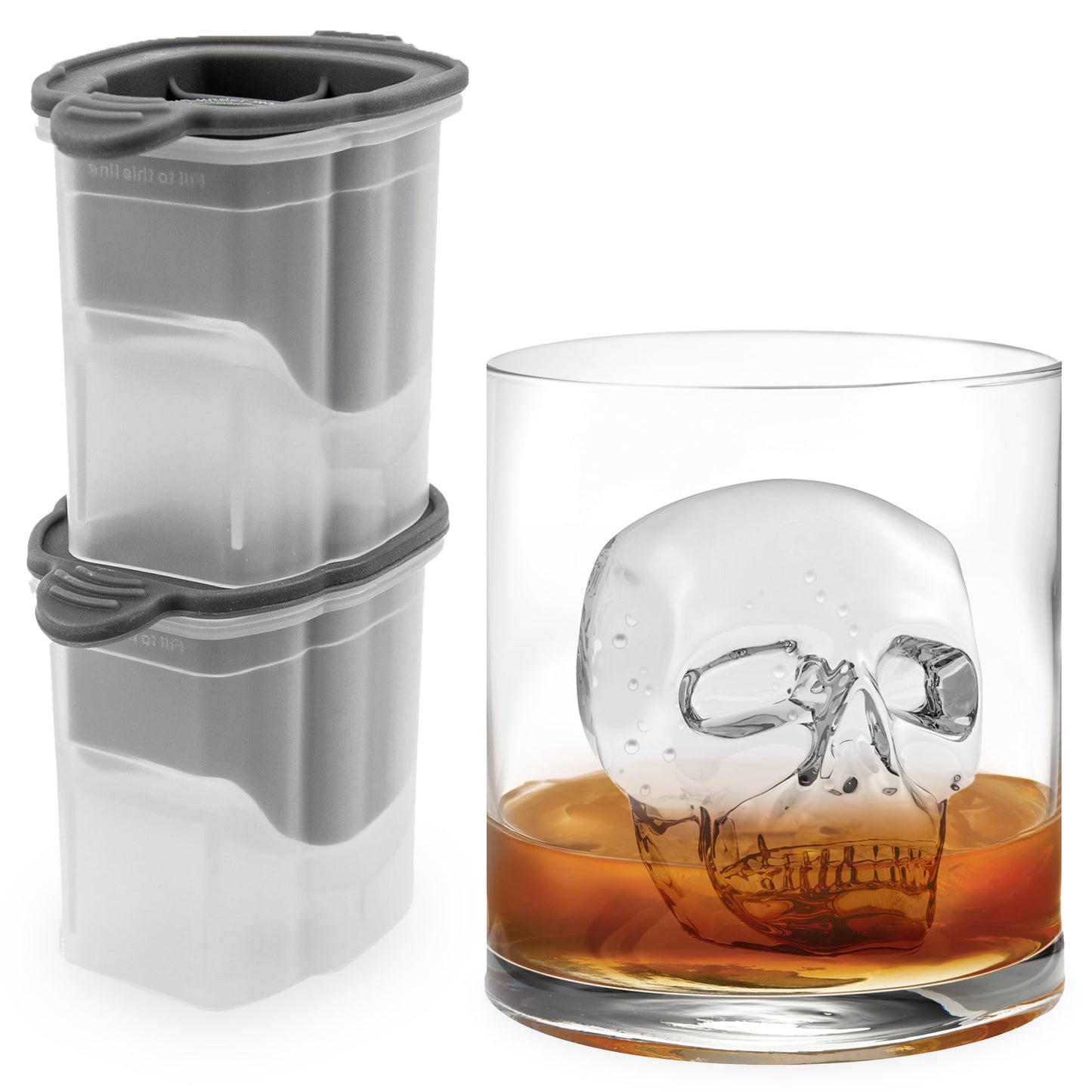 Tovolo Bulldog Ice Cube Mold Pack of 2 Craft Ice Cube Molds for Whiskey Bourbon Cocktails, Easy Fill Funny English Bull Dog Shaped Ice Cube Gifts for Bulldog Lovers, Dishwasher Safe BPA Free Silicone