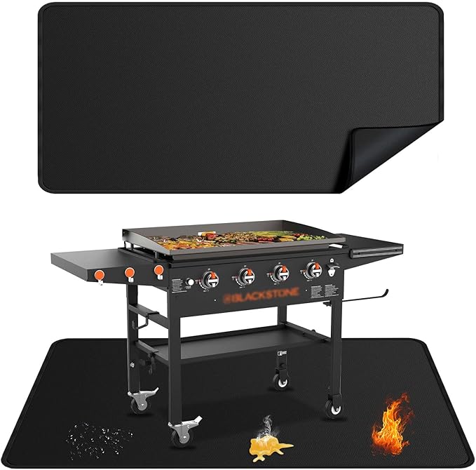 rumlick 79x39 inches Large Under Grill Mats for Blackstone Outdoor Deck BBQ