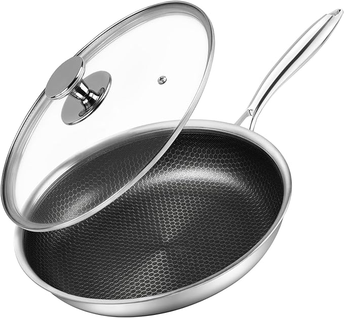 Innerwell 12" Non Stick Frying Pans, Nonstick Frying Pan With Lid