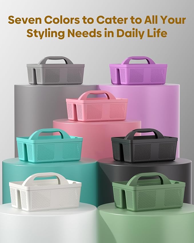 4 PCS Portable Shower Caddy, Integrated Handle, Reinforced Plastic, Organizer Storage Bathroom Supplies and Beauty Products, Cleaning Supplies, Shower Basket for Home, Dorm, Shelf and Cabinet