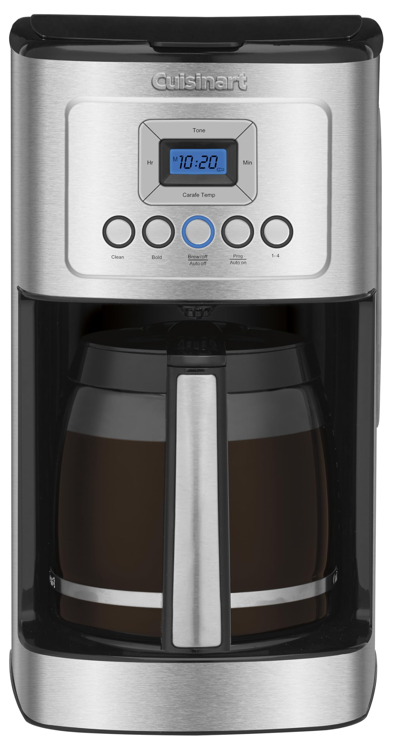 Cuisinart 14-Cup Coffee Maker, Programmable PerfecTemp Glass Carafe Coffee Machine with 1-4 Cup Setting, Brew Strength Control and Brew Pause, Stainless Steel, DCC-3200WNAS, White