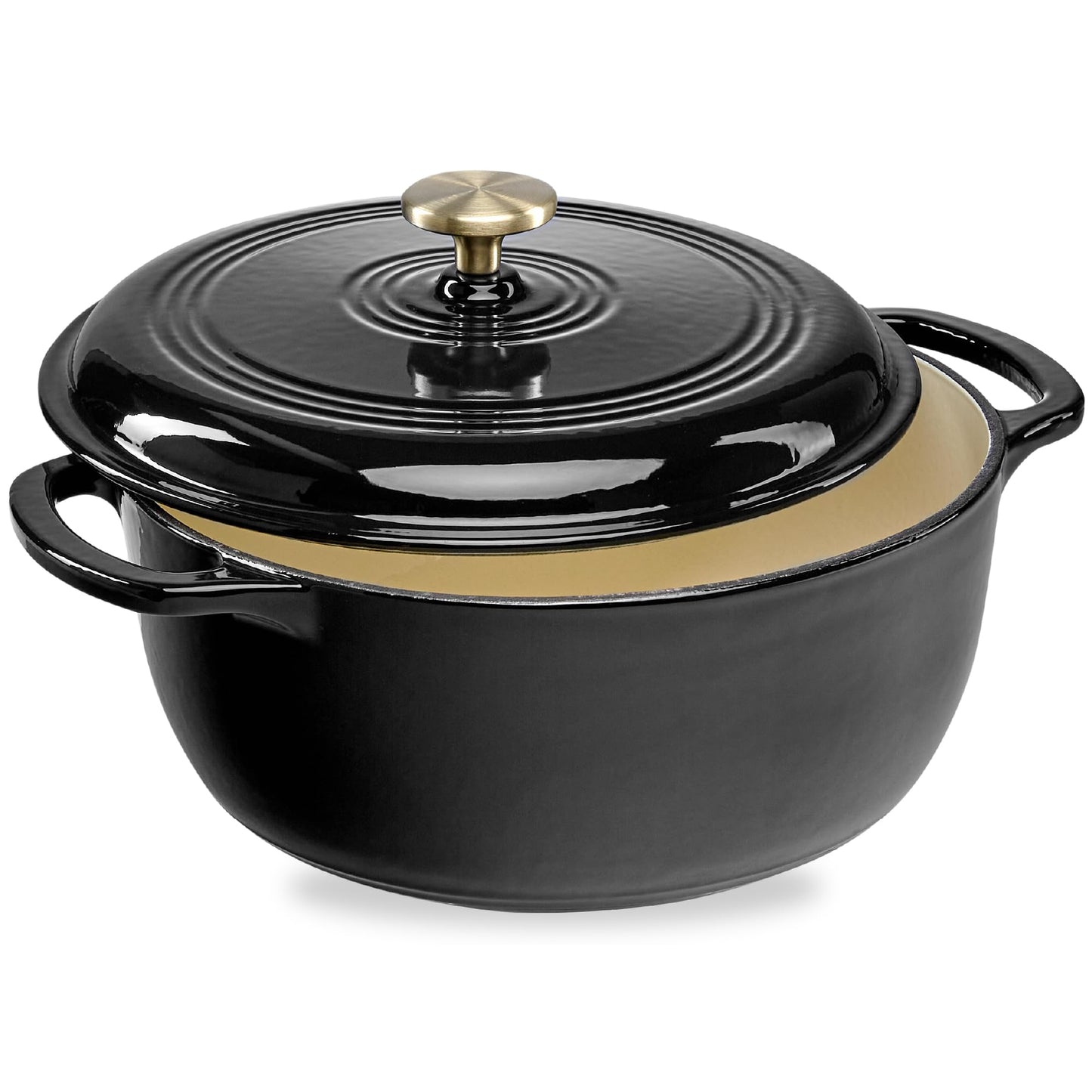 Best Choice Products 7.5 Quart Enamel Cast-Iron Round Dutch Oven, Family Style Heavy-Duty Pre-Seasoned Cookware for Home, Kitchen, Dining Room, Oven Safe w/Lid, Dual Handles - Graphite Gray