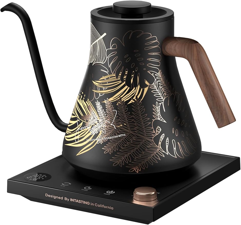 INTASTING Electric Kettles, Gooseneck Electric Kettle, ±1℉ Temperature Control, Stainless Steel Inner, Quick Heating, for Pour Over Coffee, Brew Tea, Boil Hot Water, 0.9L (Artisan)