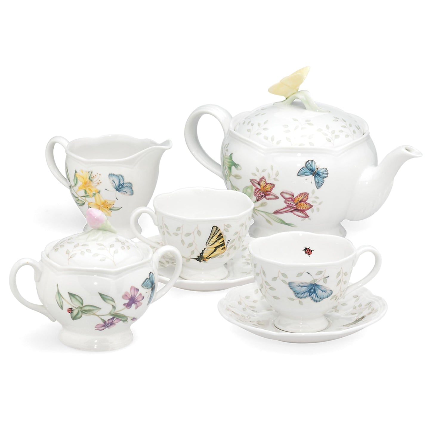 Lenox Butterfly Meadow Porcelain Teapot, 46oz