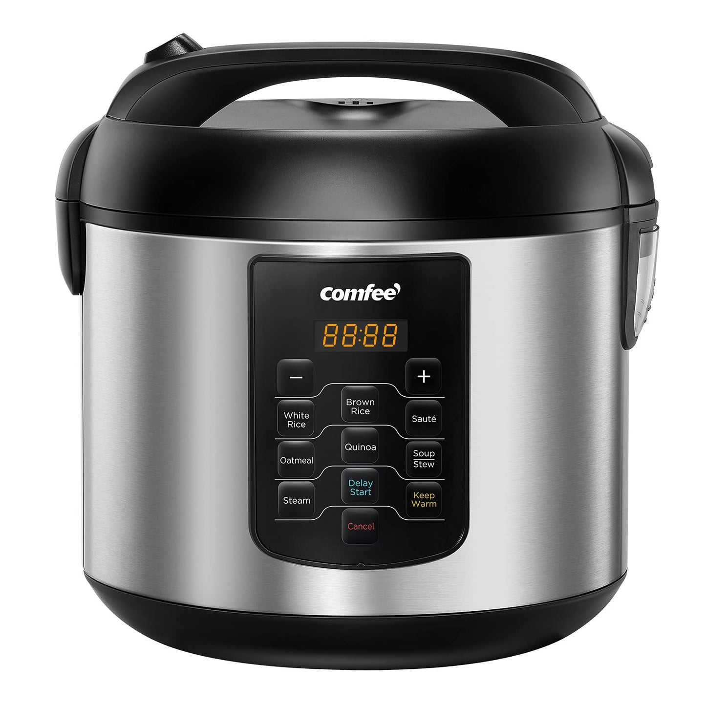 COMFEE' 14-in-1 Rice Cooker, Stainless Steel, 10-Cups Uncooked Rice
