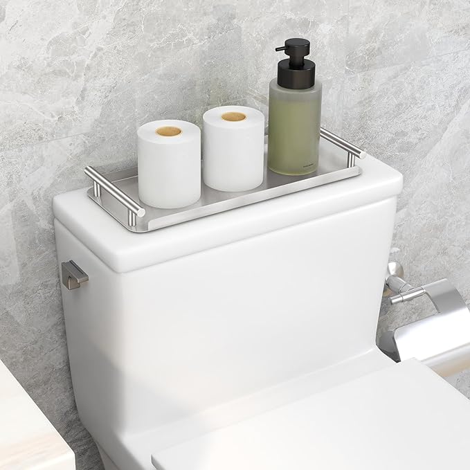 Toilet Paper Basket,Toilet Paper Storage for Toilet Tank, Bathroom, Kitchen Counter (Brush Nickel)