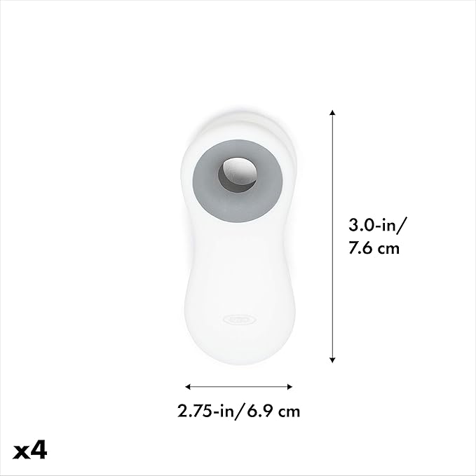 OXO Good Grips Magnetic All-Purpose Clips, White, 4-Pack