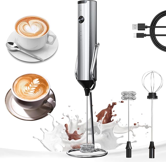 YARRAMATE Rechargeable Milk Frother, Electric Drink Mixer