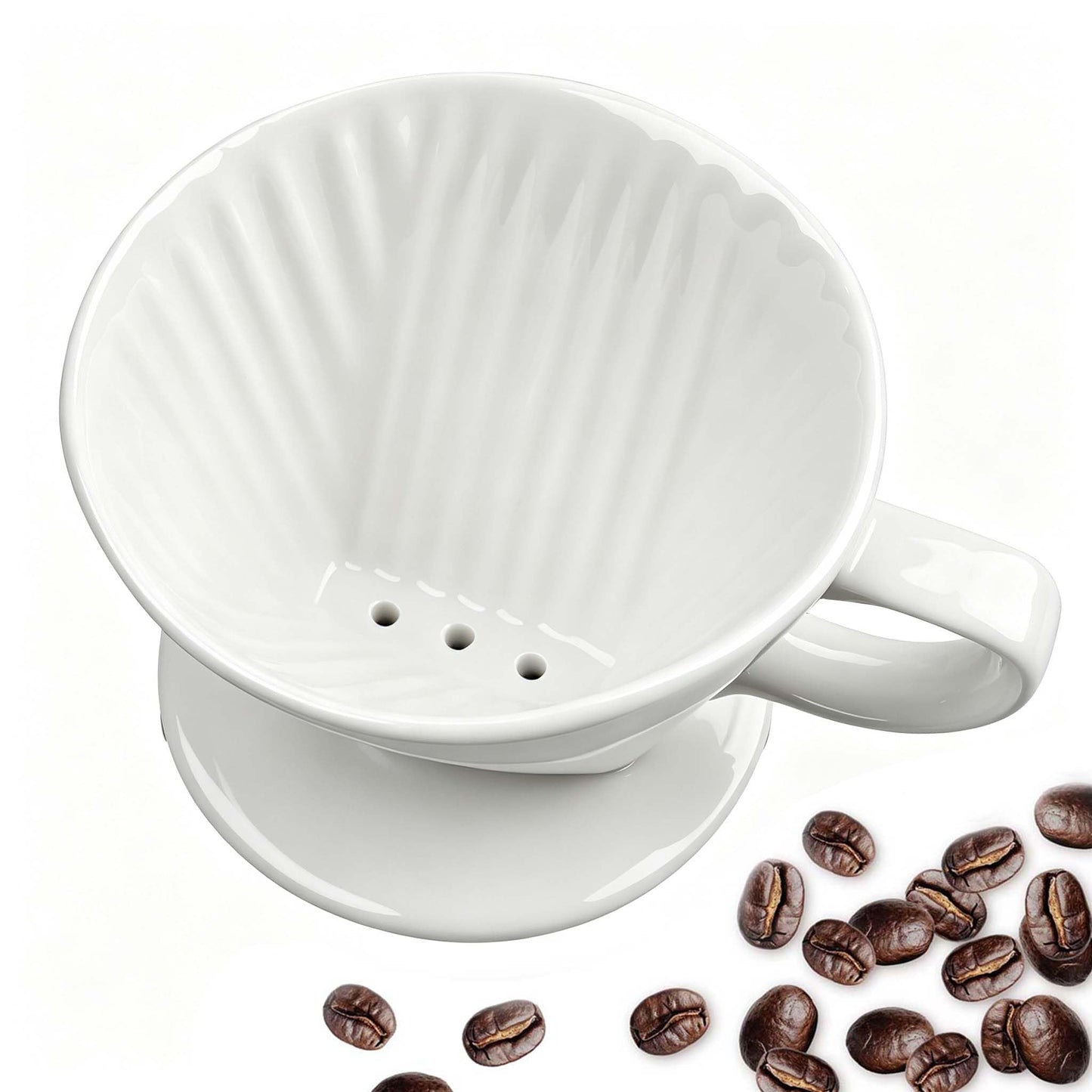 NBYHZLS Ceramic Pour Over Coffee Dripper, V-Shaped Coffee Filter Cone