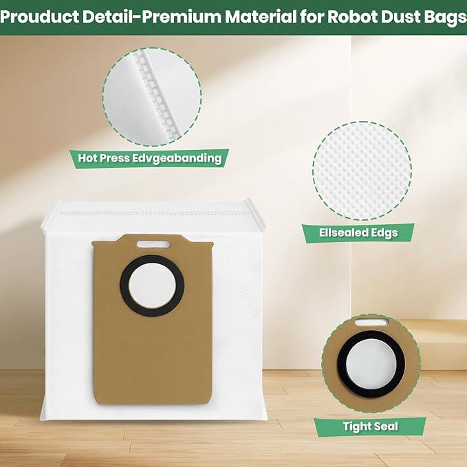 Bluevisk 14 Pack MS1 MAX Dust Bags Compatible with MONSGA MS1 MAX Robot Vacuum Bags 3L Large Capacity Heavy Duty Bags for Home Vacuum
