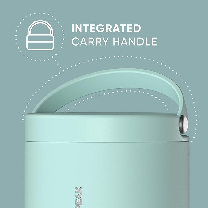 Hydrapeak 18oz Stainless Steel Vacuum Insulated Food Jar for Hot Food and Cold Food, Wide Mouth Leak-Proof Soup Jar for Adults, 10 Hours Hot and 16 Hours Cold (Fresh Mint)