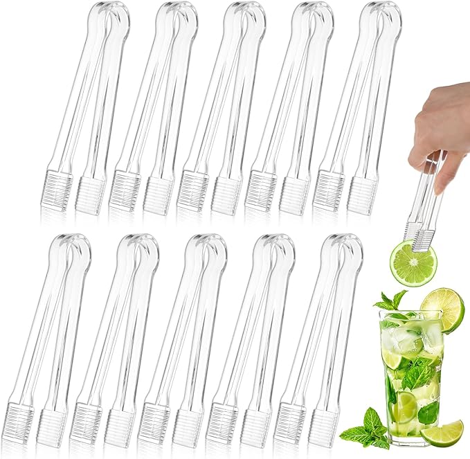 PEASUG 20 PCS Plastic Serving Tongs, Disposable Plastic Tongs