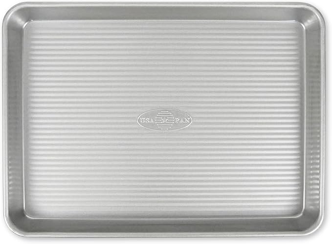 USA Pan Bakeware Mini Sheet Baking Pan Warp Resistant with Nonstick Quick Release Coating, Aluminzed Steel, Set of 2