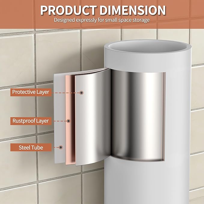 3-Tier Over The Toilet Storage, Freestanding Metal Bathroom Shelves, Space Saver Above The Over Toilet Storage Shelf for Bathroom (White)