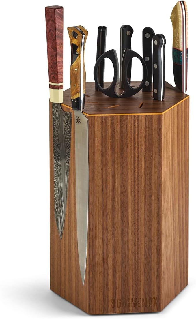 360KnifeBlock® MAX (black) ROTATING Magnetic Knife Block