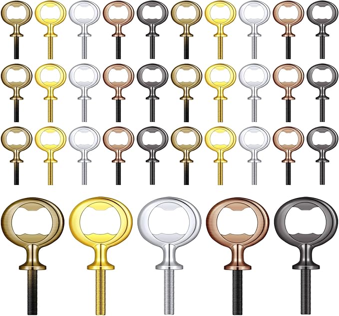 Patelai 5 Pieces Metal Bottle Opener Kit Blank Stainless Steel Bottle Opener Inserts Hardware for Wedding Wine Party DIY Project Craft Wood Turning