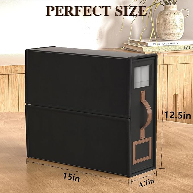 6 Pack Foldable Bed Sheets Set Organizers and Storage(King & Queen Size),Linen Fabric Closet Organizers with Window,Folding Bedding Storage Box for Bedsheets and Pillow Cube Organizer-Black