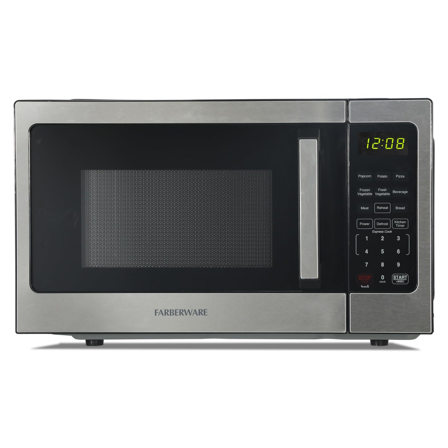 Farberware 1.6 Cu. Ft. Countertop Microwave Oven – 1100 Watts Power, Smart Sensor Auto Cook Settings, Defrost, Easy Clean and Child Safety Lock - Stainless