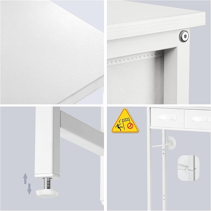 MOHOPE 2-Tier Over The Toilet Storage with 2 Fabric Drawers, Freestanding Above The Toilet Storage Cabinet, Space Saver Metal Over Toilet Bathroom Organizer Shelf for Small Space, White
