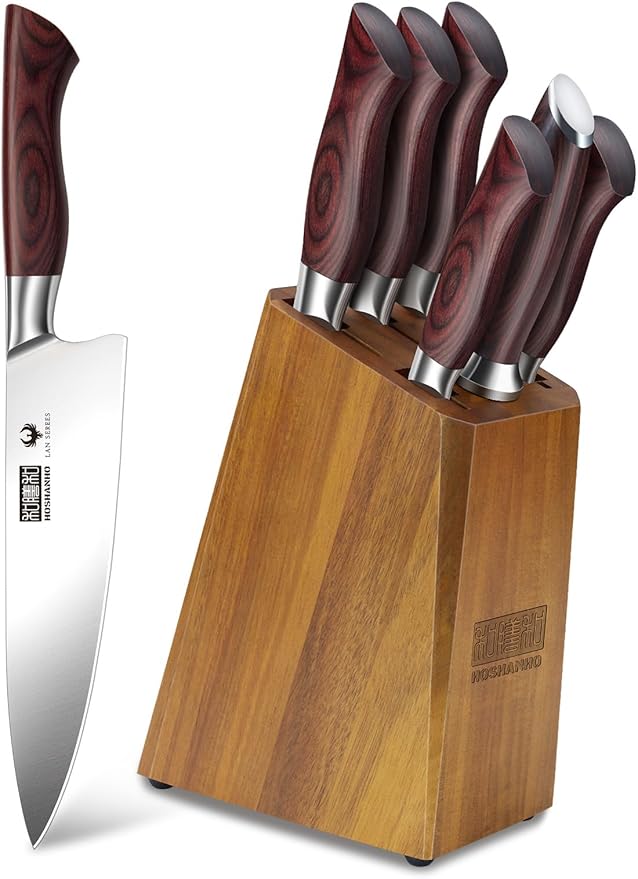 HOSHANHO 3PCS Kitchen Knife Set, Ultra Sharp Chef/Santoku/Paring Knives