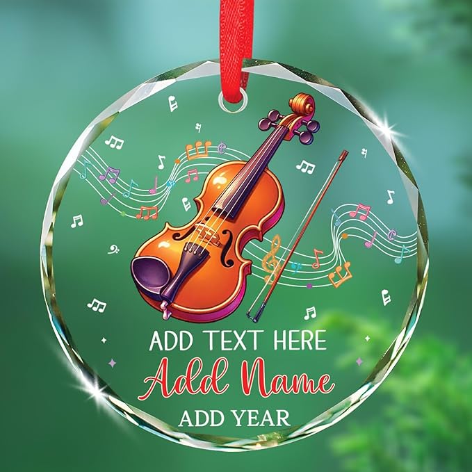 Clarinet Player Christmas Glass Ornament, Personalized Clarinet Xmas Ornament Gifts for Musical Instrument Player, Clarinettist Christmas Keepsake, Custom Text & Name Musician Glass Ornaments 2026