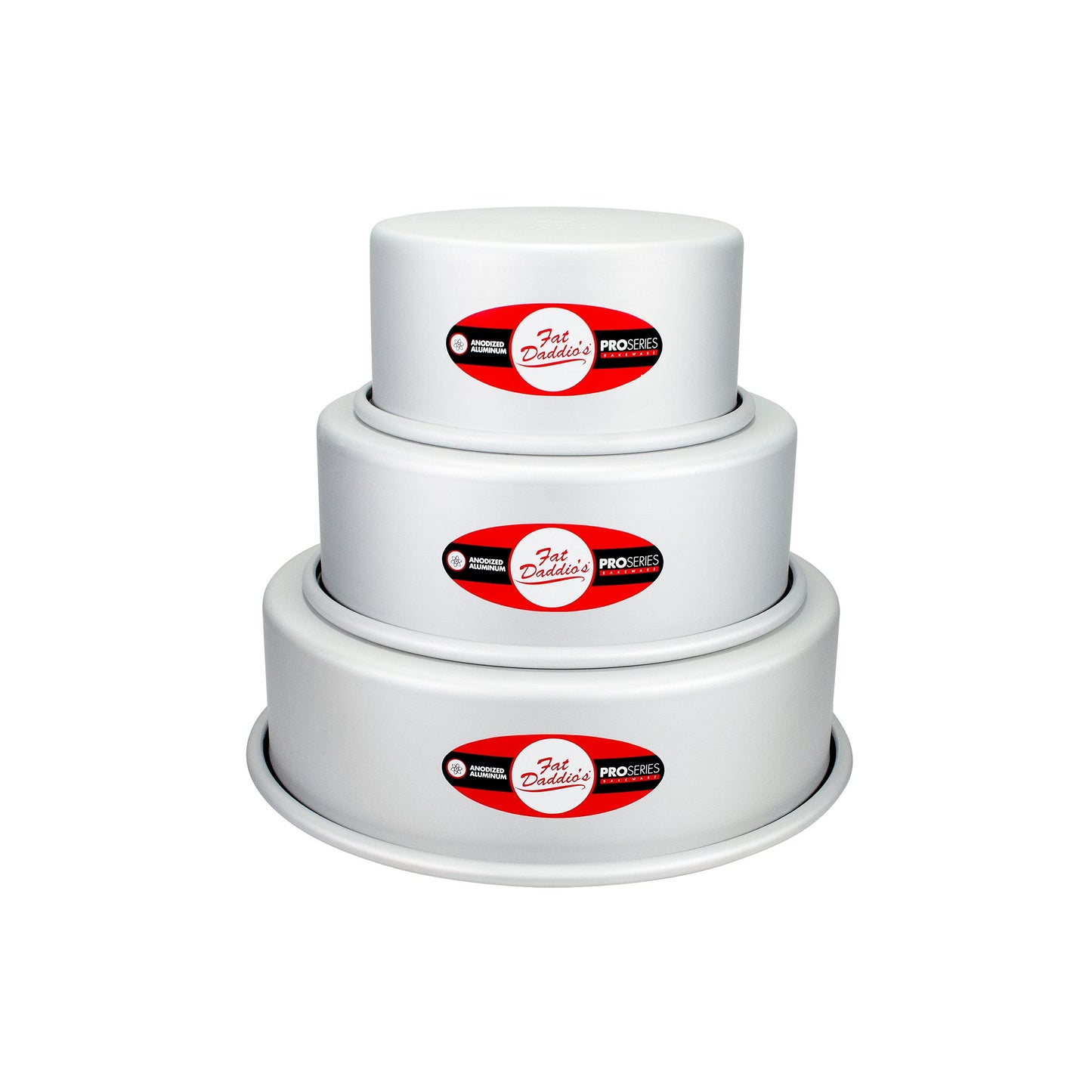 Fat Daddio's Anodized Aluminum Round Cake Pans, 2 Piece Set, 5 x 2 Inch