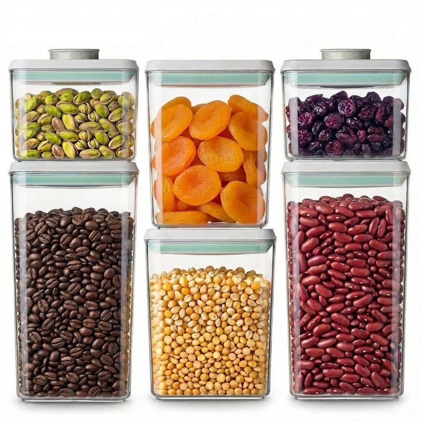 Melovom Pop Food Storage Containers Airtight Food Storage Containers Set with Lids Kitchen Pantry Organization and Storage, Stackable, BPA Free, 3 x 1.2Qt