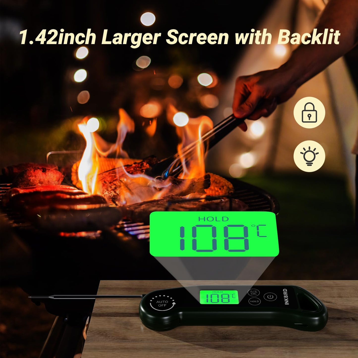 INKBIRD 0.5S Waterproof Instant Read Meat Food Thermometer for Cooking