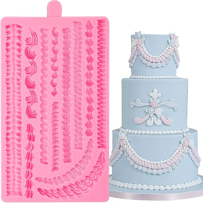 Hemp Rope Fondant Molds, Macrame Tassel Cake Decorating Silicone Molds, Kitchen Candy Chocolate Baking Tools for Cookie Mousse Cupcake Desserts, Epoxy Crafts, Modeling Clay, Candle Decoration, Soap