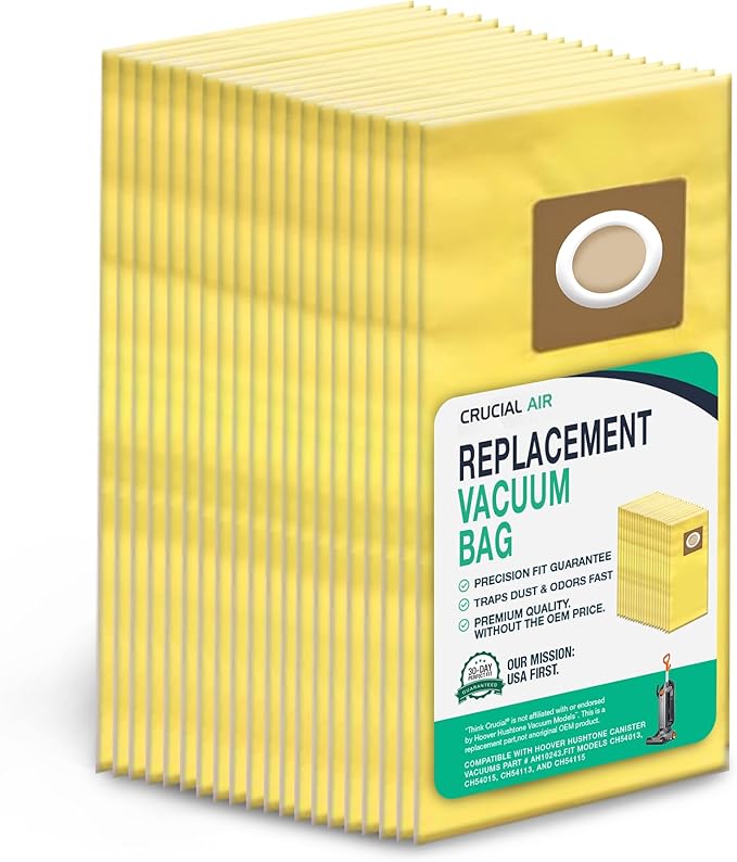 30 Replacements for Hoover HushTone Canister Vacuums Bags Part # AH10243, Fits Models: CH54013, CH54015, CH54113 & CH54115 (30 PACK) by Think Crucial