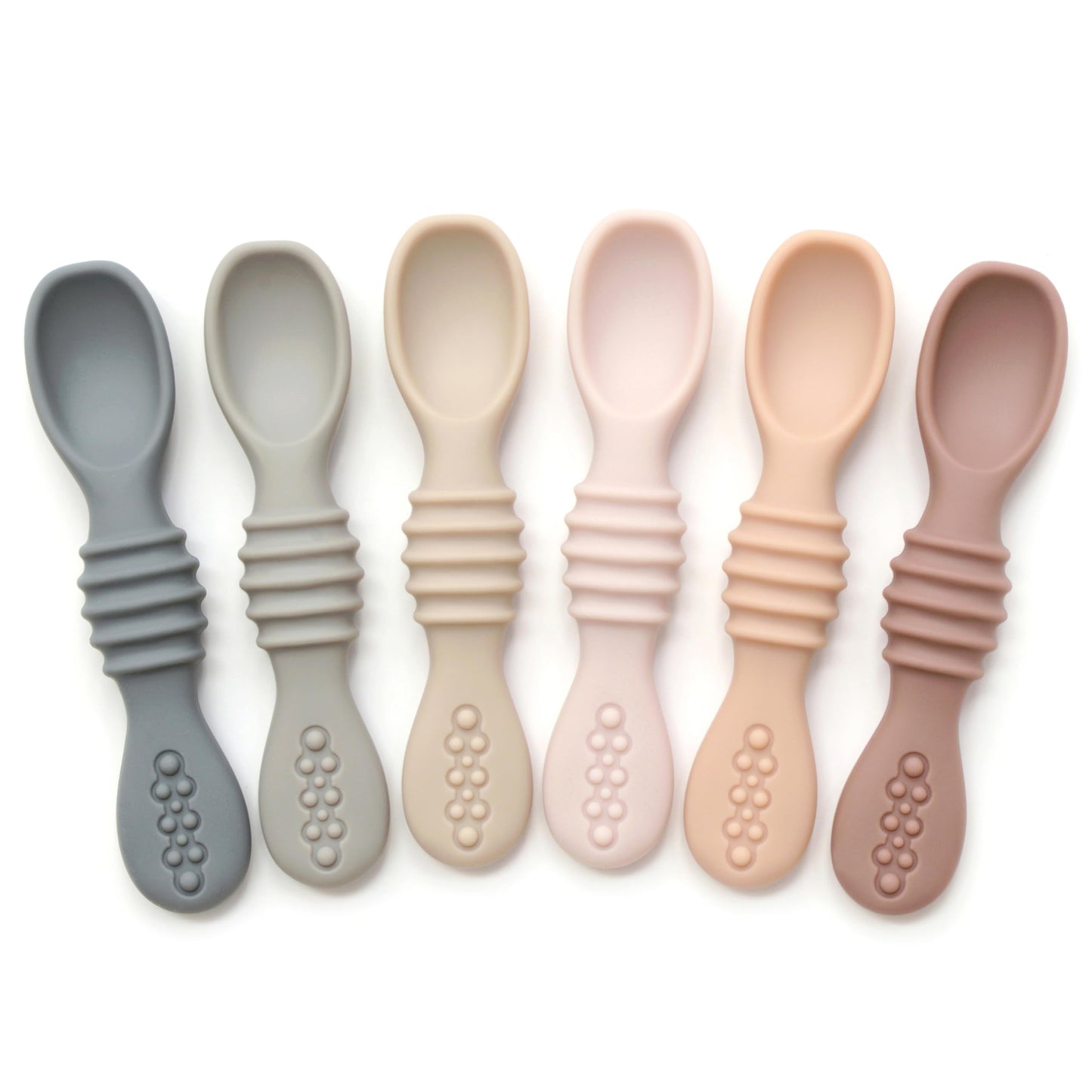 PrimaStella Silicone Chew Spoon Set for Babies and Toddlers | Safety Tested | BPA Free | Baby Spoon 6 Pack