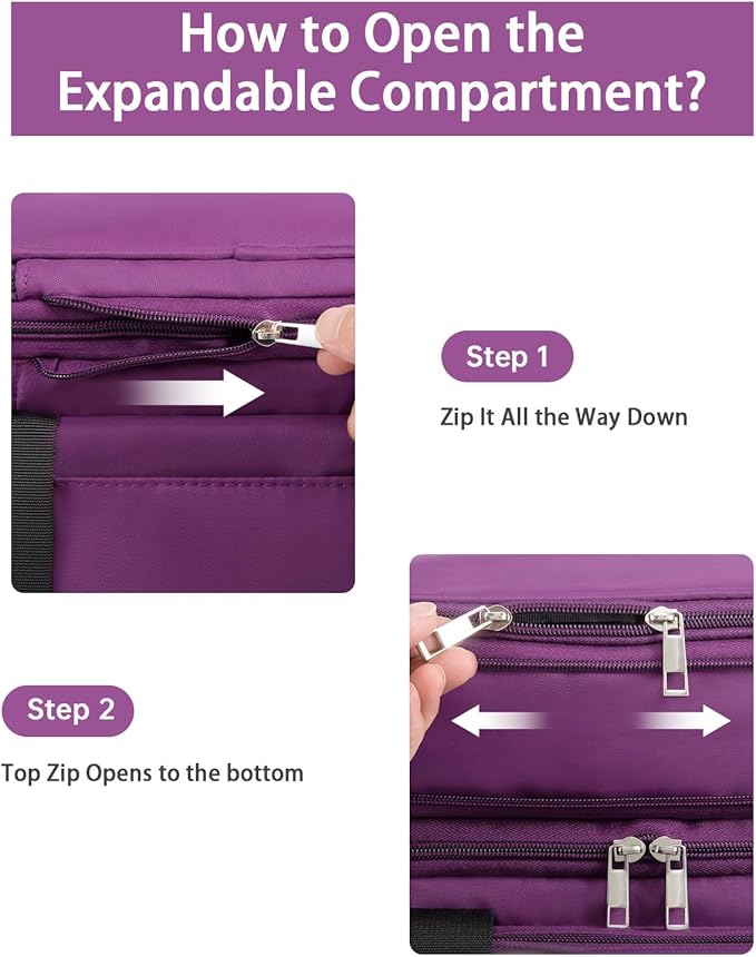 Expandable Insulated Lunch Box, Large Lightweight Lunch Cooler Bag Leakproof Lunch Pail for Women Adults Work Office Outdoor Picnic Trips,16L,Purple