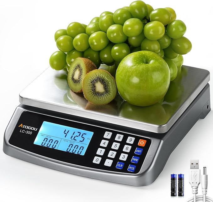 Atogou 110lb Food Scale, Commercial Kitchen Scale with Price Computing
