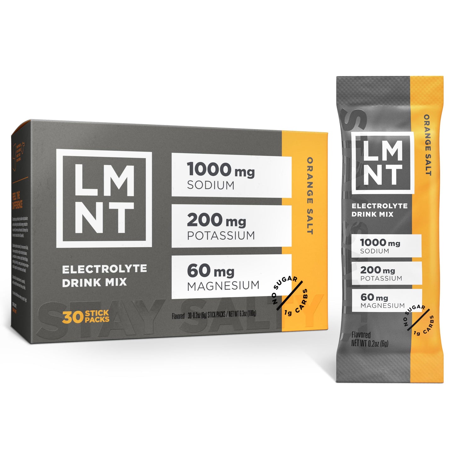LMNT Zero Sugar Electrolytes - Raw Unflavored Salt | Drink Mix | 30-Count