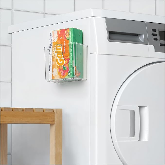 iDesign Adhesive Organizer Bin - Damage-Free Hanging for Kitchen, Bathroom, or Office - Clear