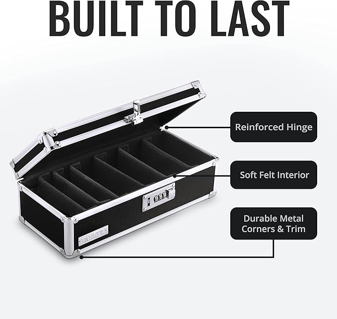 Vaultz Locking Medicine Storage Box with Combination Lock, 3.75" x 11.88" x 5.25", Black (VZ03480)