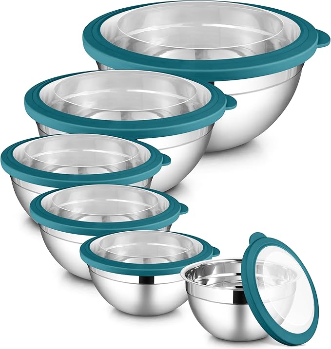 LIANYU Stainless Steel Mixing Bowls Set, Large 7, 3.5, 2.5, 2, 1.5, 1QT
