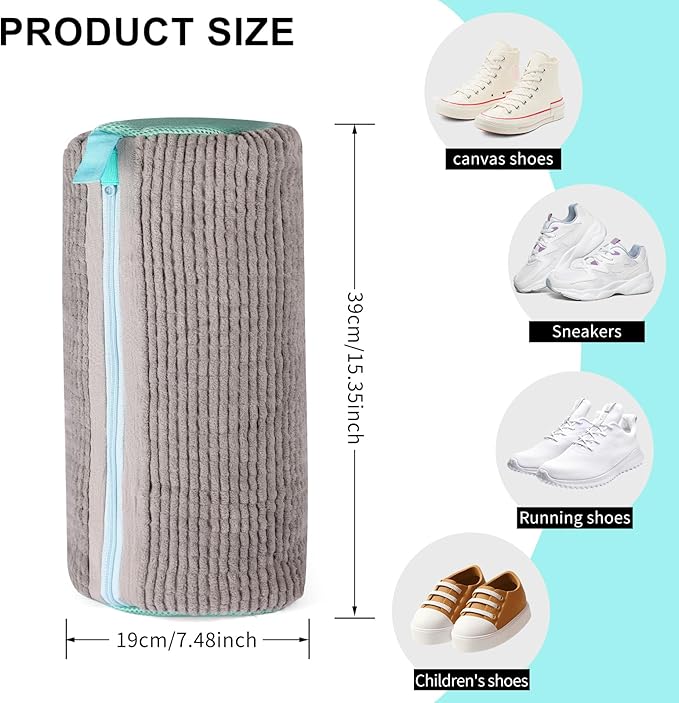 2Pcs Shoe Washing Machine Bag,Cleaning Bag for All Shoe Types,Laundry Shoe Bag for Washer and Dryer (Gray)