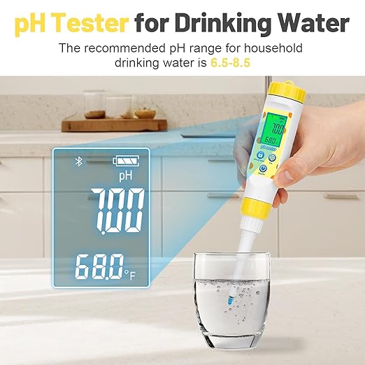 ORAPXI Digital pH Meter for Food Fermentation and Canning, Smart Food pH Tester with High Accuracy Spear Probe for Sourdough, Salsa and Hot Sauces, pH Test Pen with ATC for Solid and Liquid