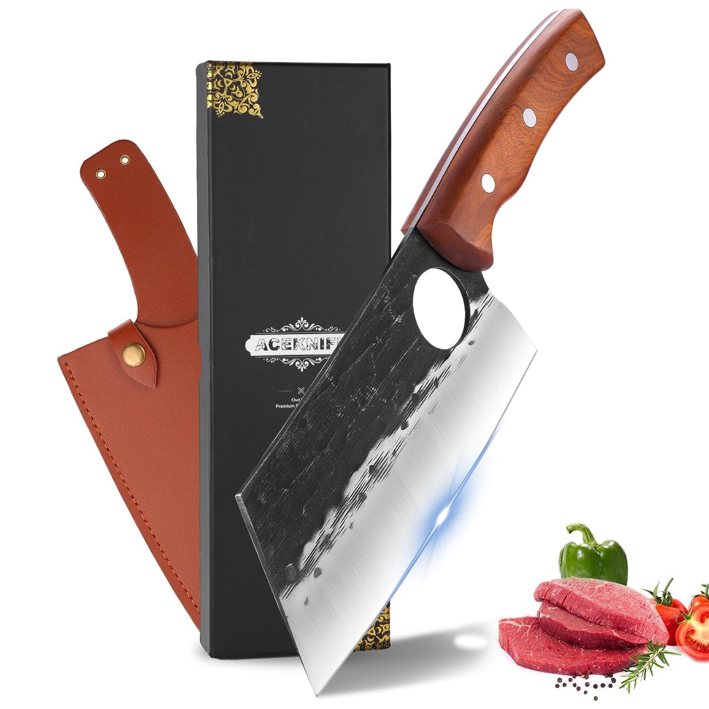 ACEKNIFE 6 Inch Meat Cutting Boning Knife, German Steel, With Sheath