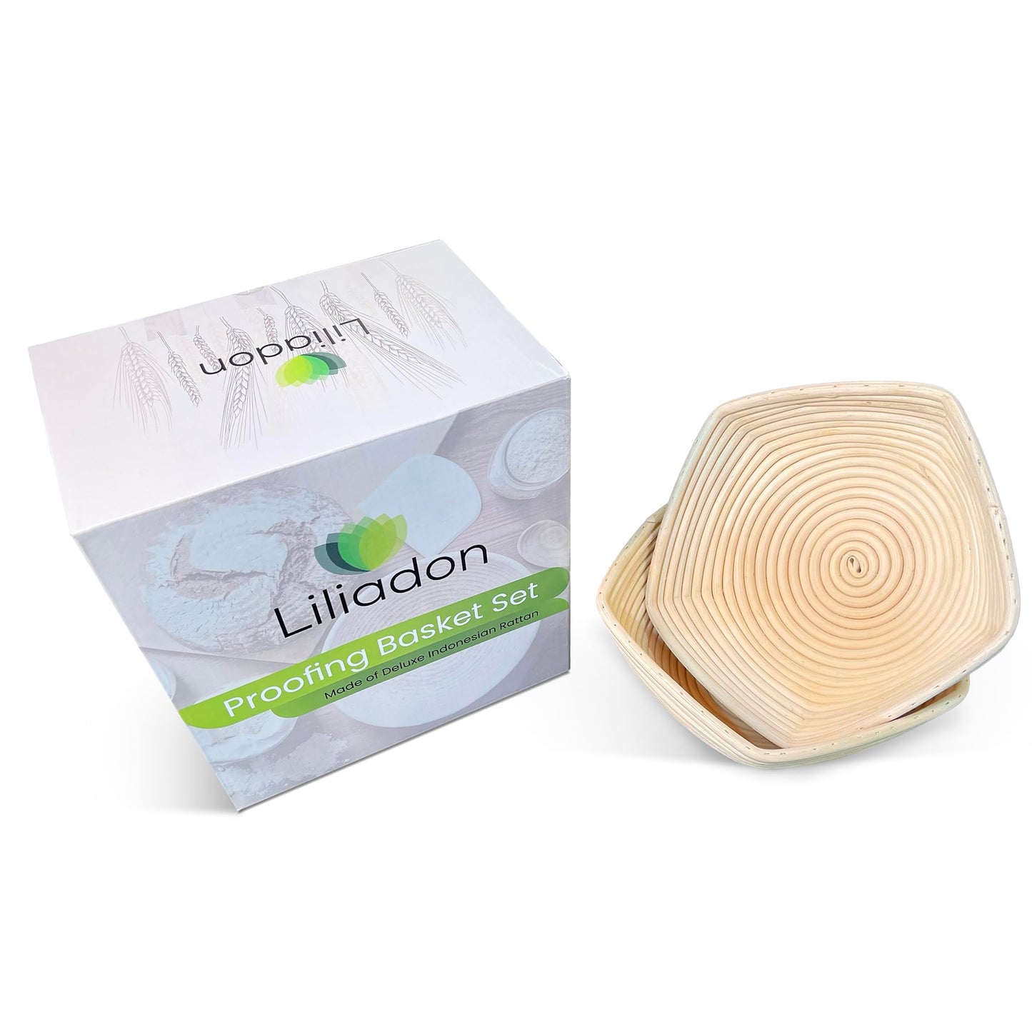 Liliadon Bread Proofing Basket Sourdough Bread Baking Supplies Starter Kit Set (Baguette Baskets)