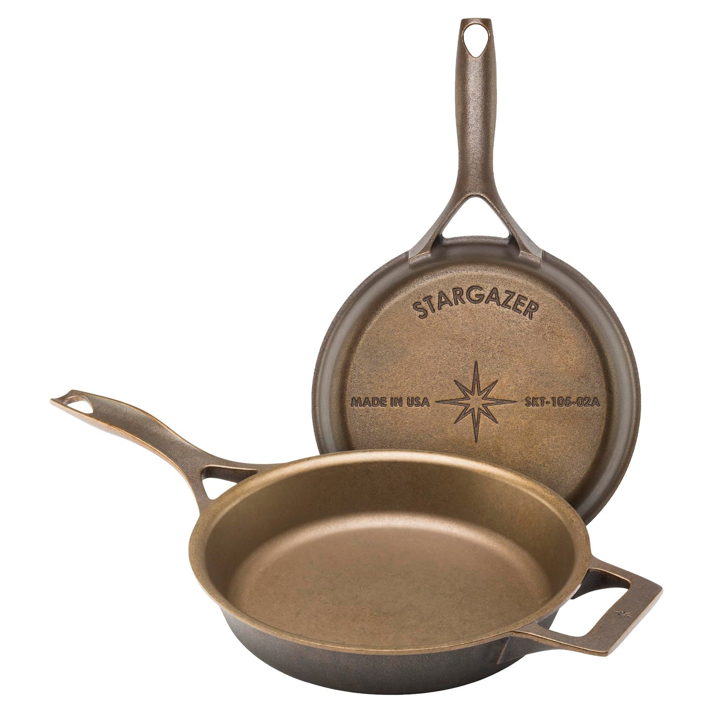Stargazer 12-Inch Cast Iron Skillet | Made in USA, Seasoned, Premium Frying Pan for Grilling, Searing, Baking & More – Durable Cast Iron with Smooth Cooking Surface