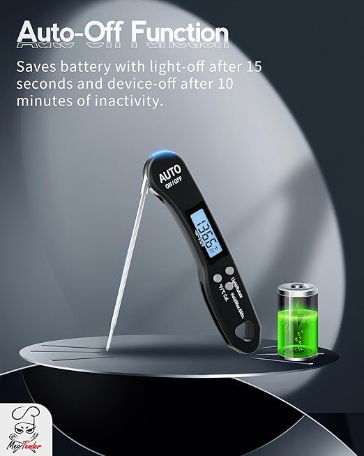 5-Pack Foldable Instant Read Digital Meat Thermometer, ±1°F Accuracy