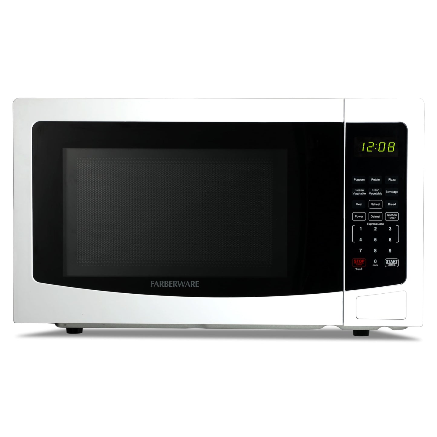 Farberware 0.7 Cu. Ft. Countertop Microwave Oven – 700 Watts Power, Auto Cook Settings, Defrost, Easy Clean and Child Safety Lock - White