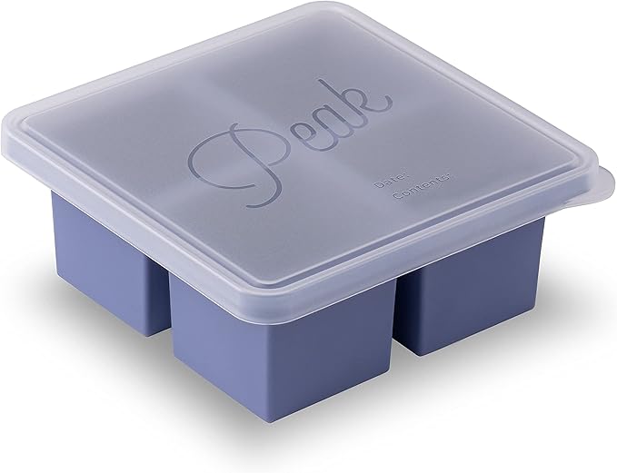 W&P Cup Cubes Silicone Freezer Tray with Lid, Charcoal, Makes 6 Perfect 1-Cup Portions, Freeze & Store Soup, Broth, Sauce, Leftovers, Dishwasher Safe